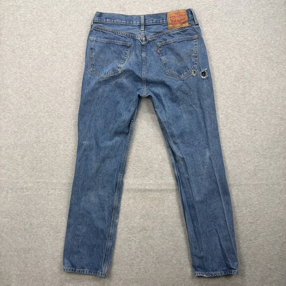 Levis 514 Jeans Men‎ 32x32 Blue Denim Pants Straight American Distressed Grunge